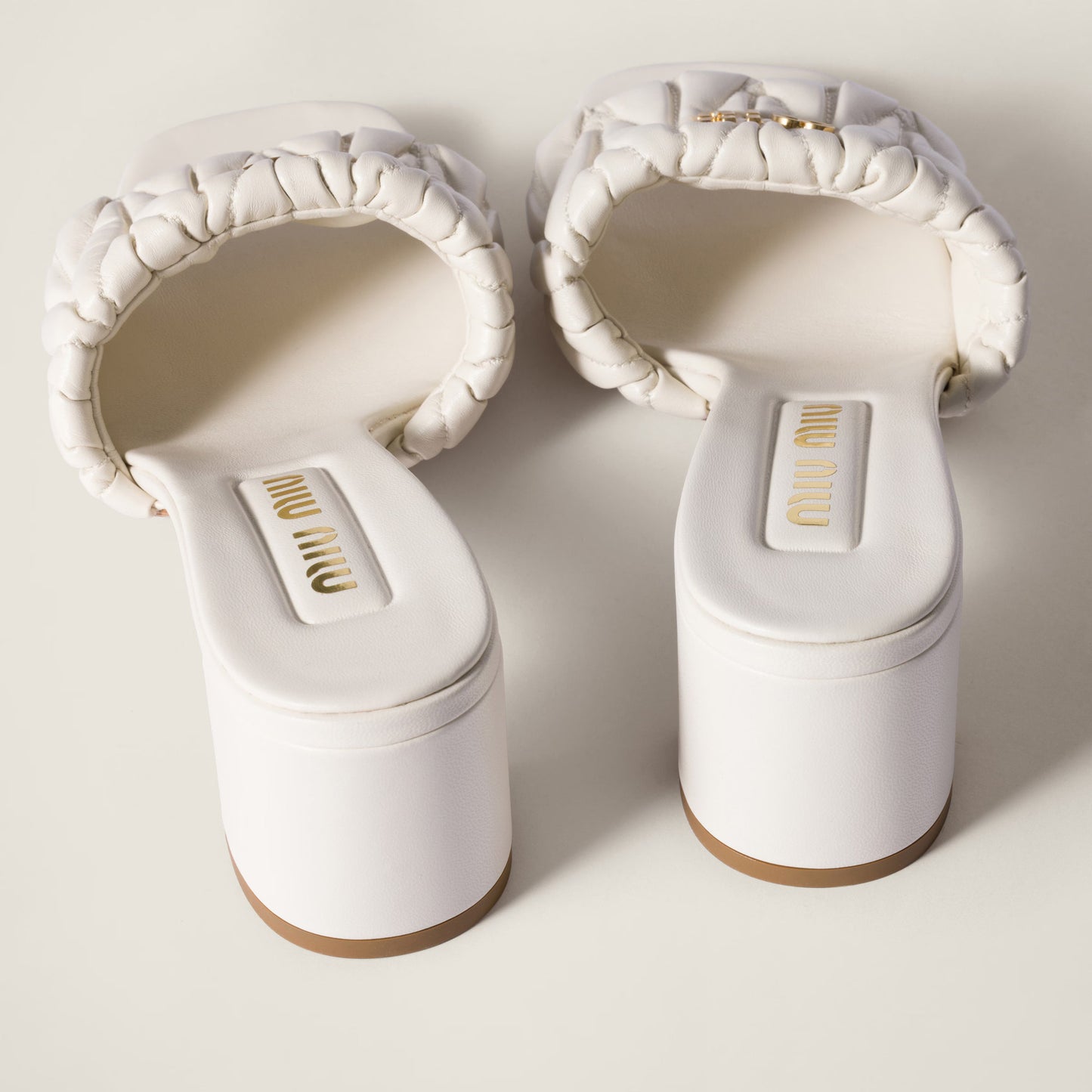 Matelassé nappa leather slides