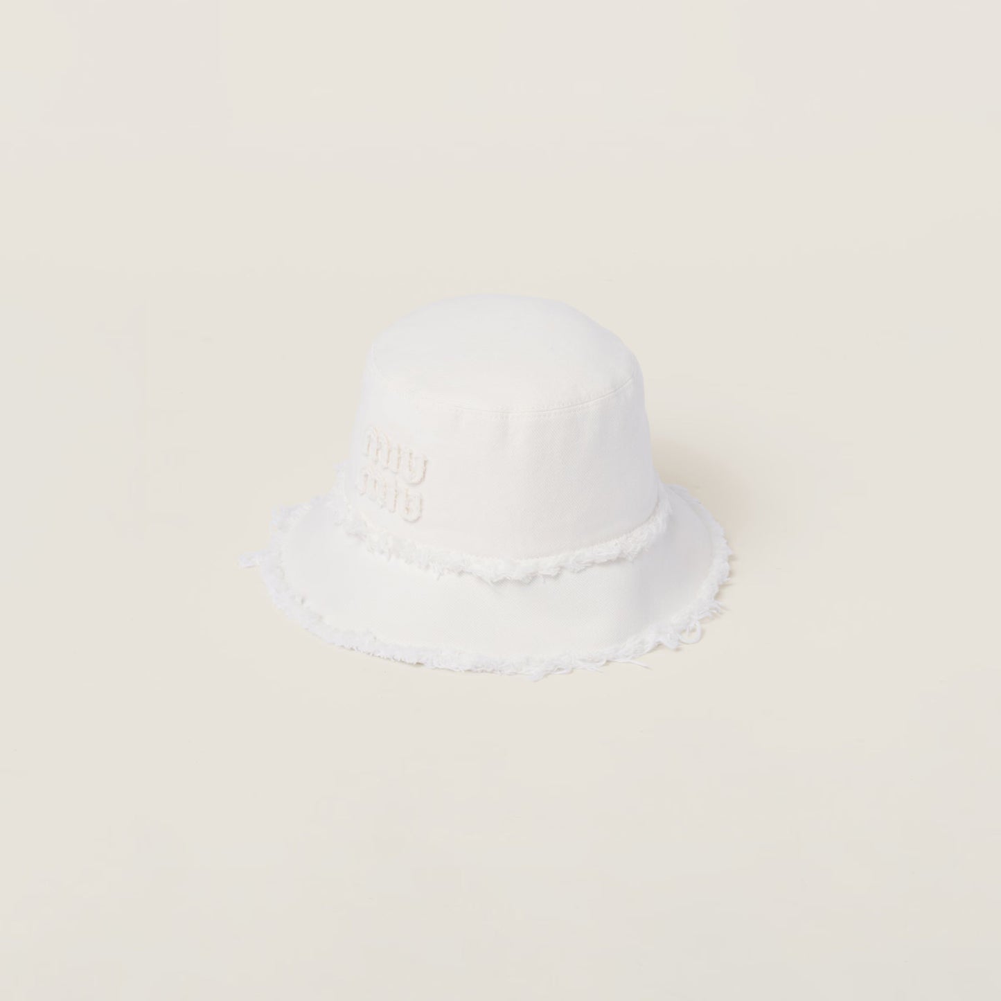 Denim bucket hat – White