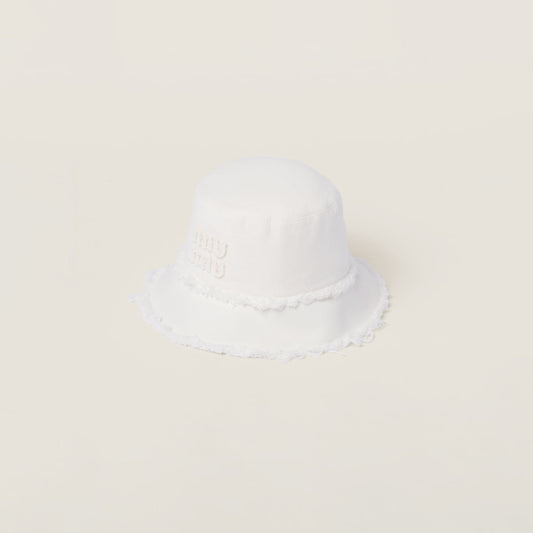 Denim bucket hat – White