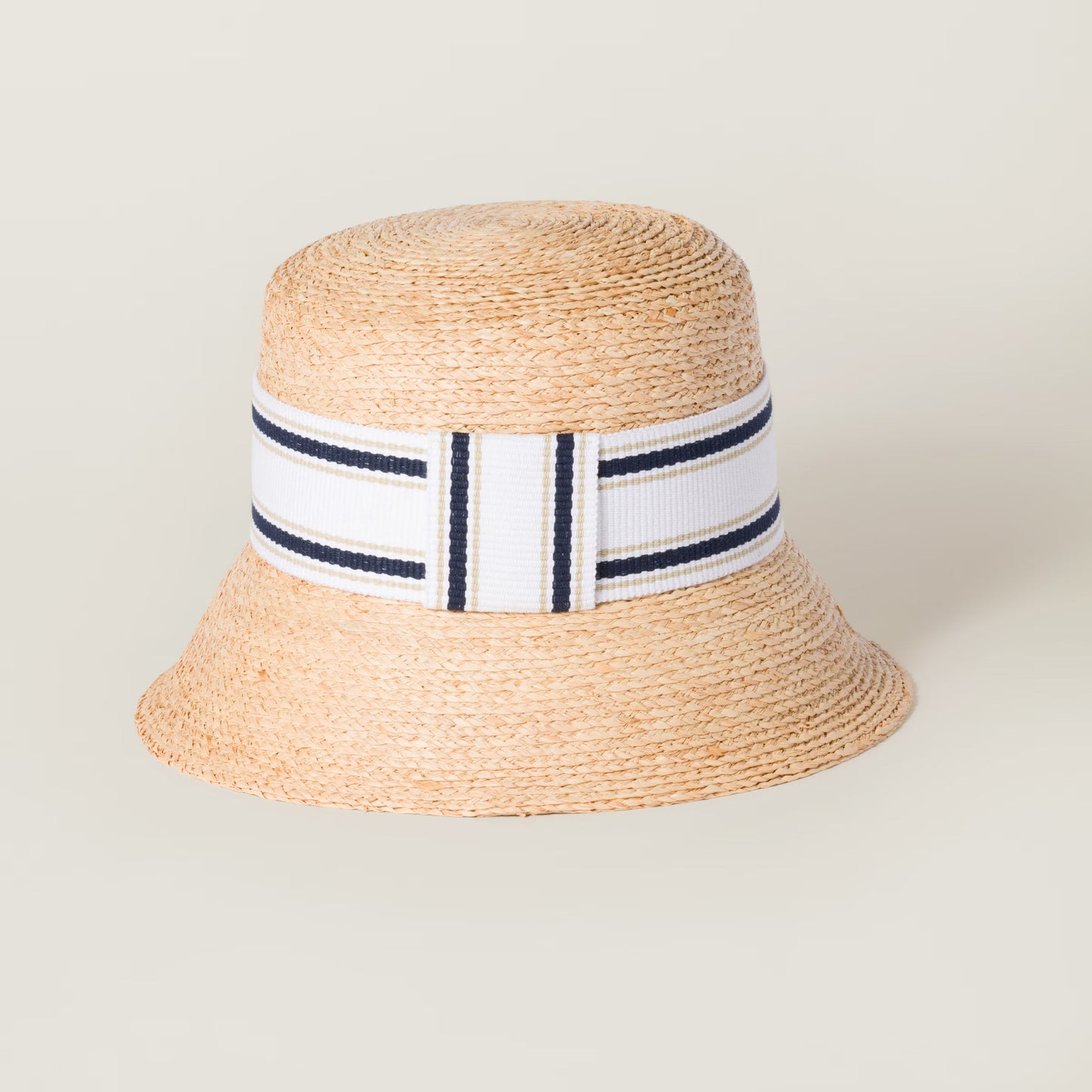 Raffia hat – Tan & White