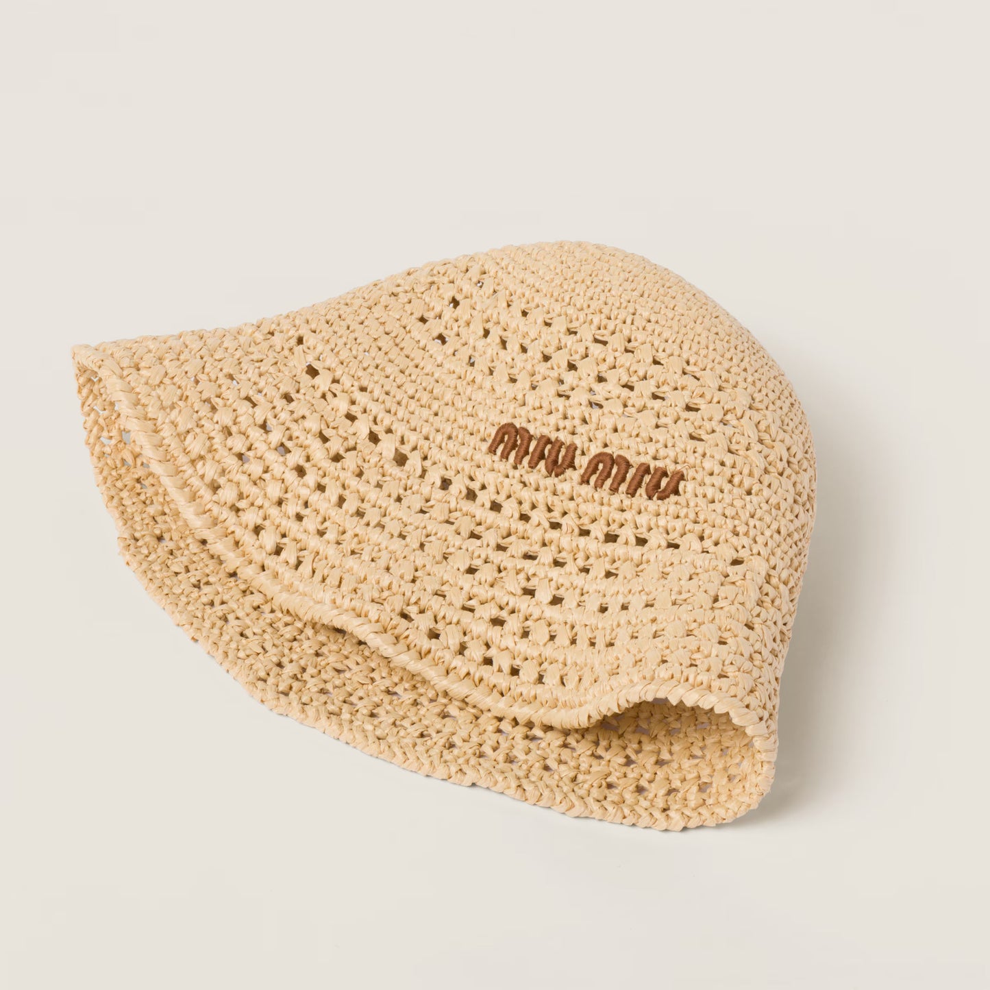 Fabric hat – Beige & Cognac