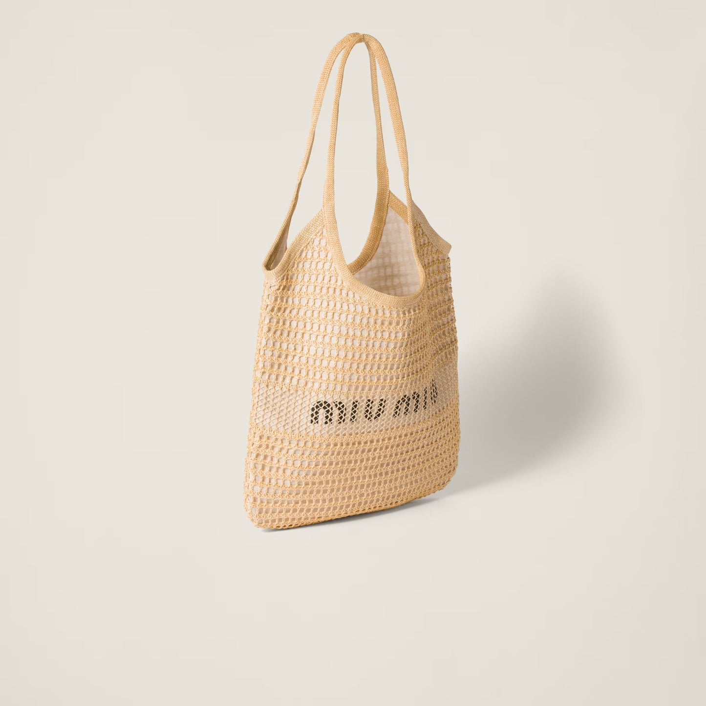 IVY linen and raffia-effect fabric handbag - Natural
