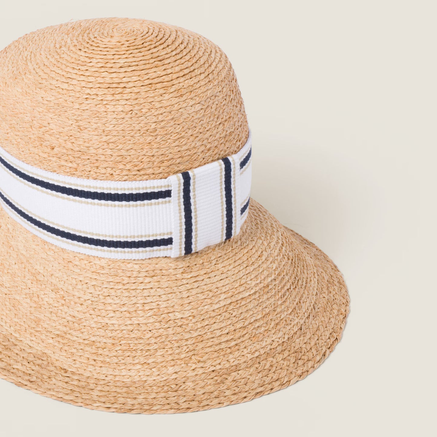 Fabric hat – tan & white