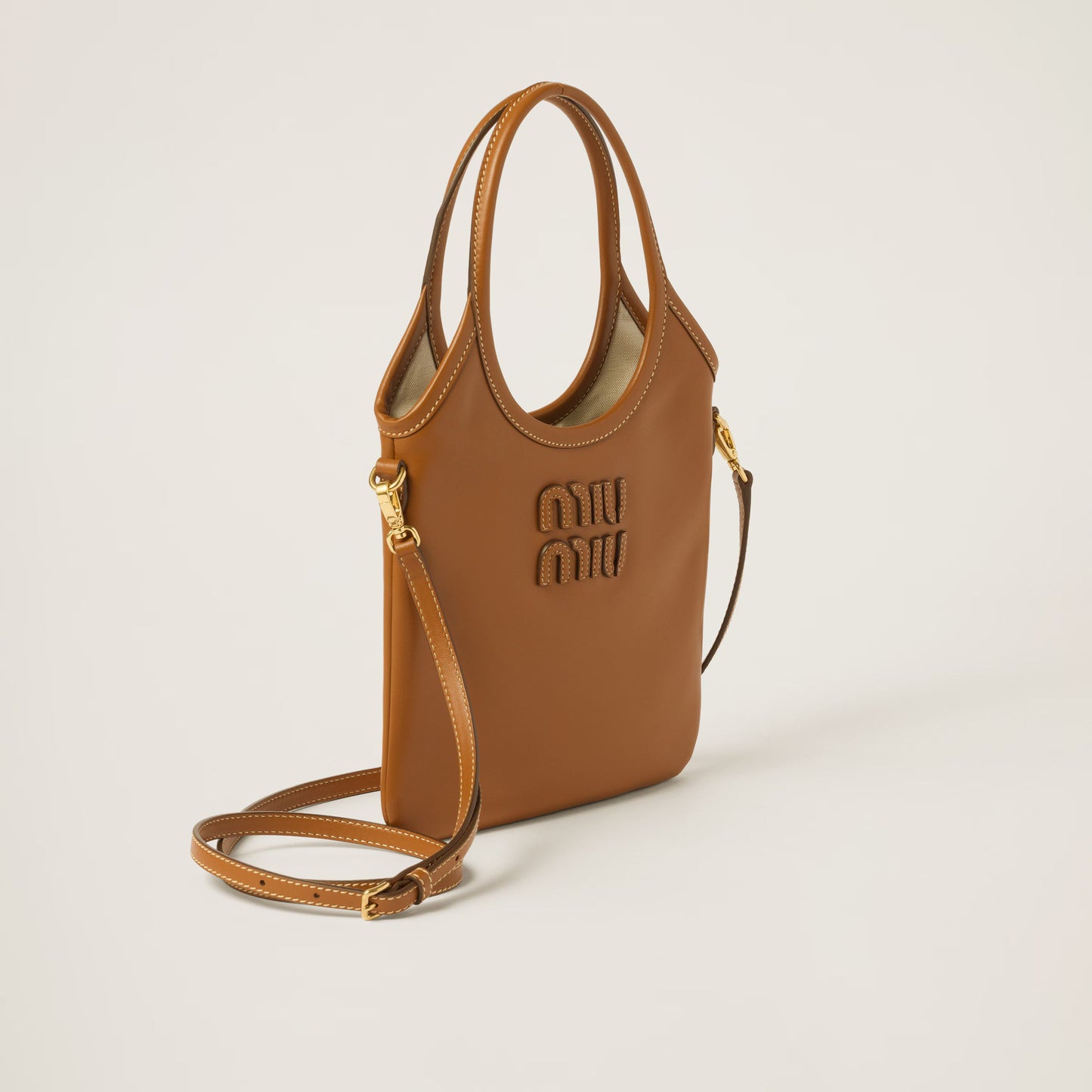 IVY leather mini bag – Cognac