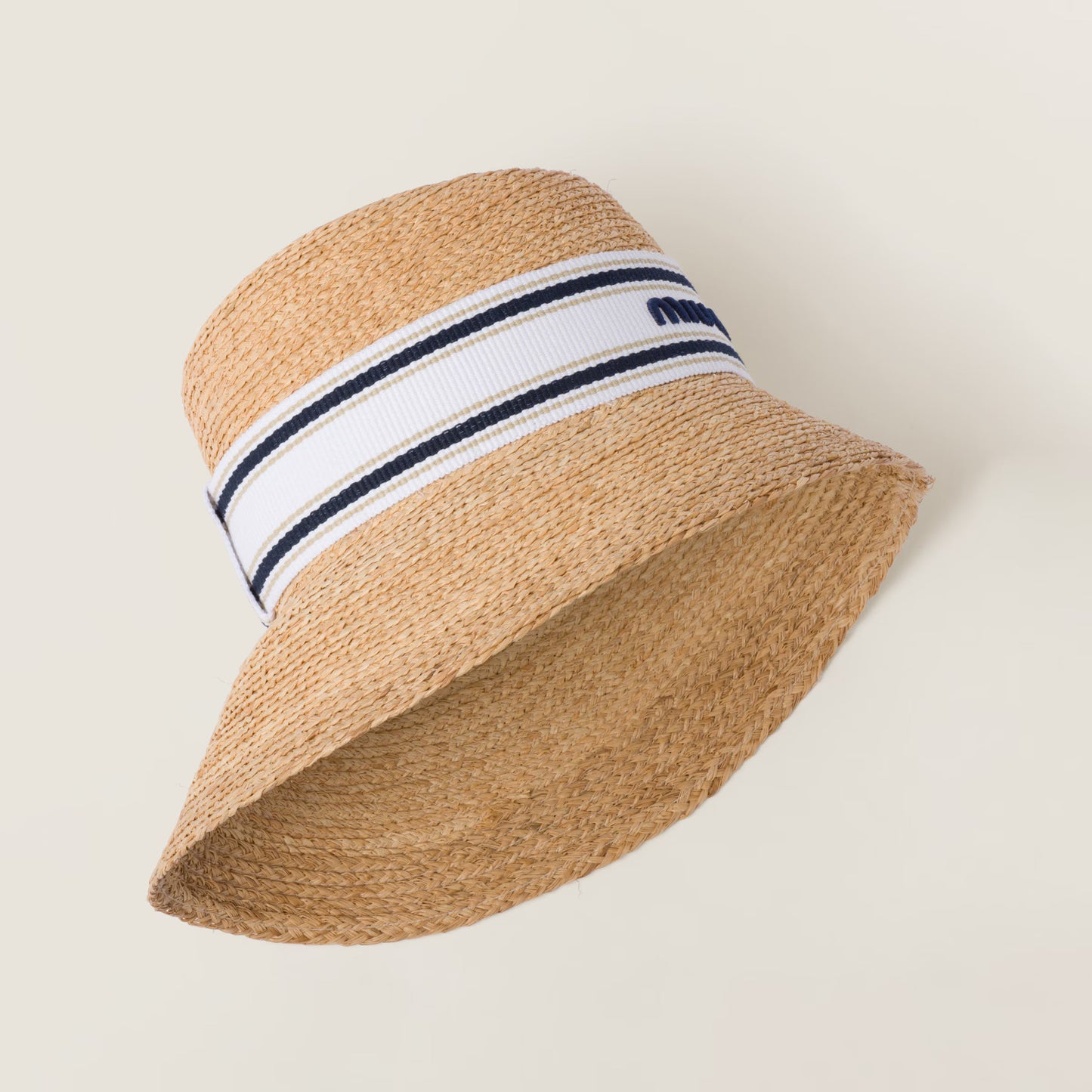 Fabric hat – tan & white