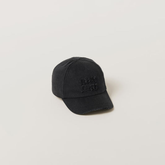 Denim baseball cap – Black