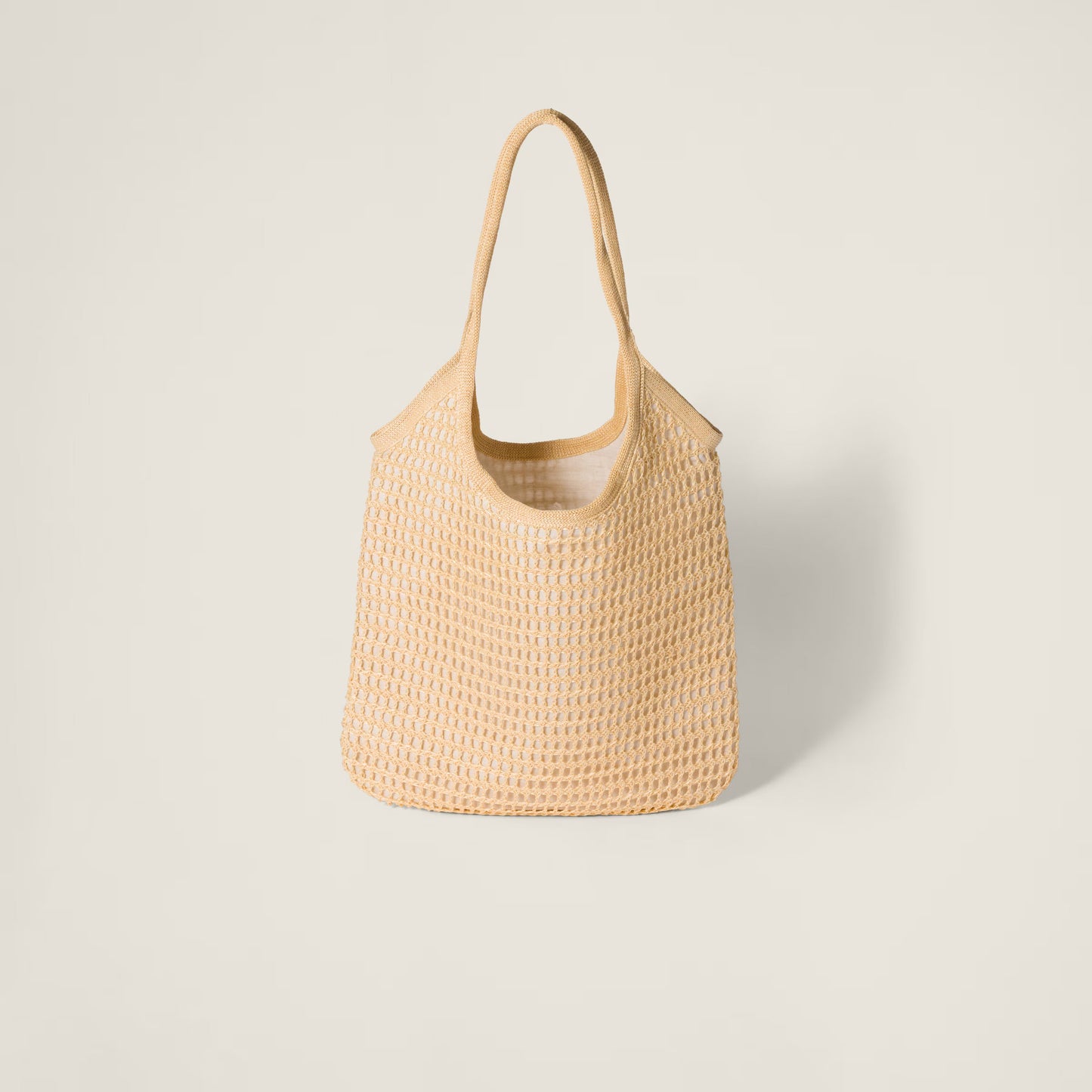 IVY linen and raffia-effect fabric handbag - Natural