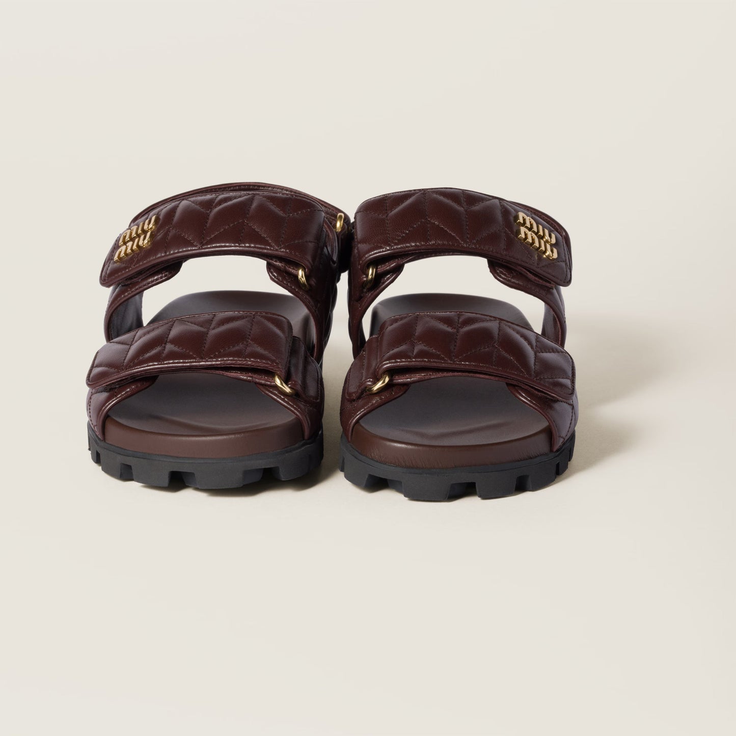 Matelassé nappa leather slides