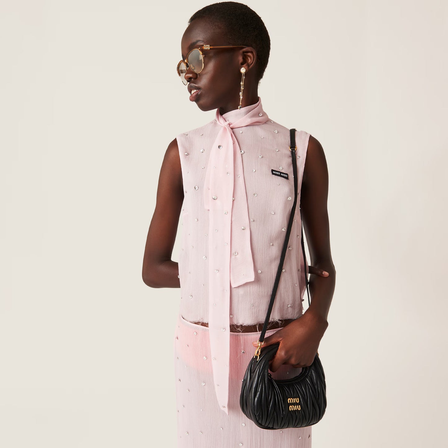 Wander mini hobo bag in quilted nappa leather