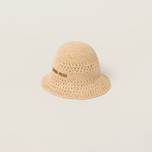 Fabric hat – Beige & Cognac