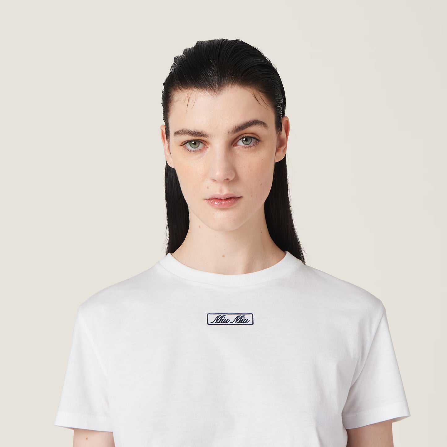 Embroidered cotton jersey T-shirt