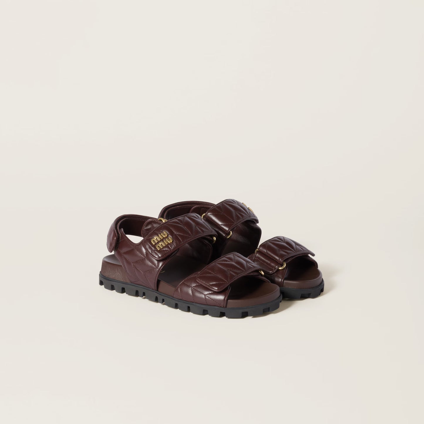 Matelassé nappa leather slides