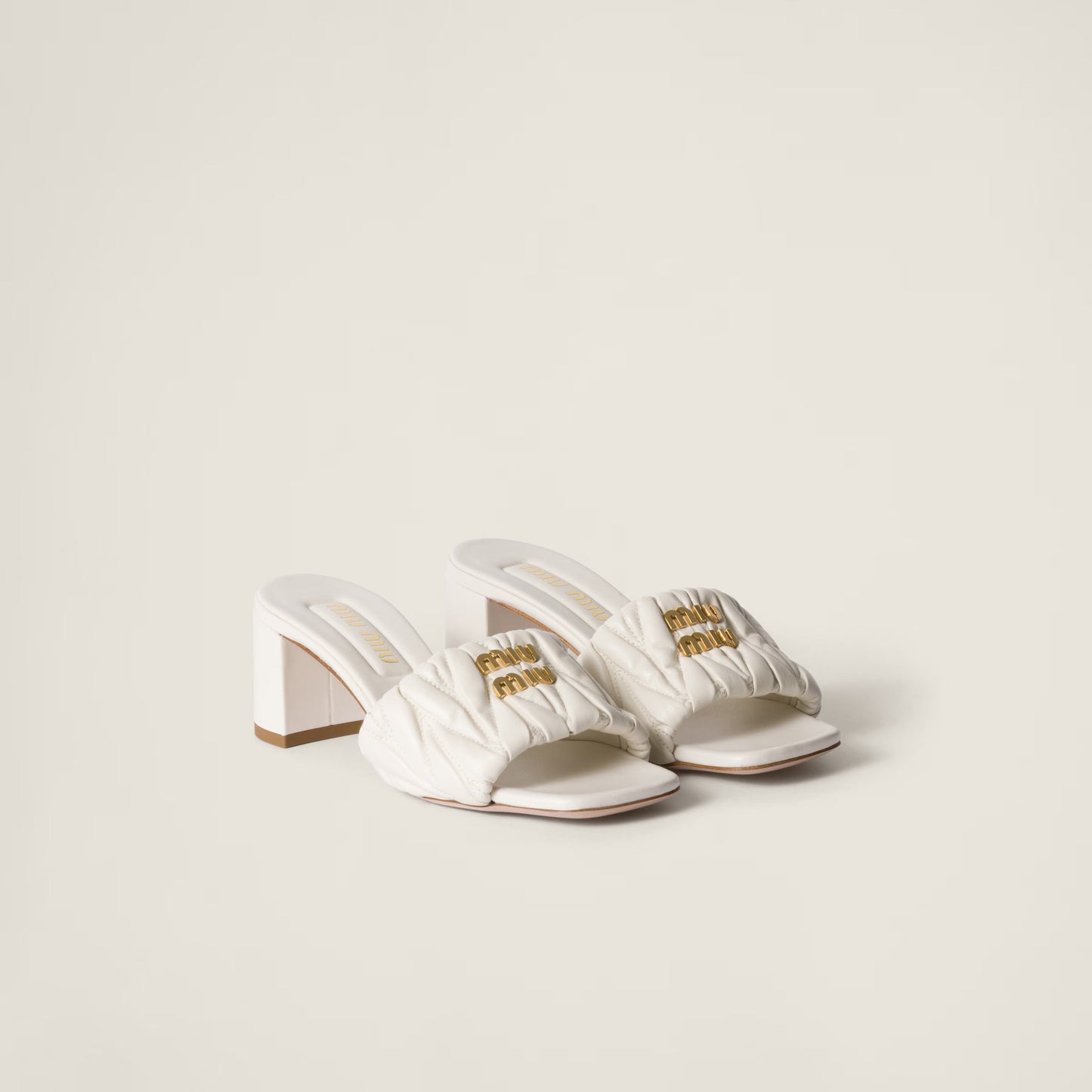 Matelassé nappa leather slides