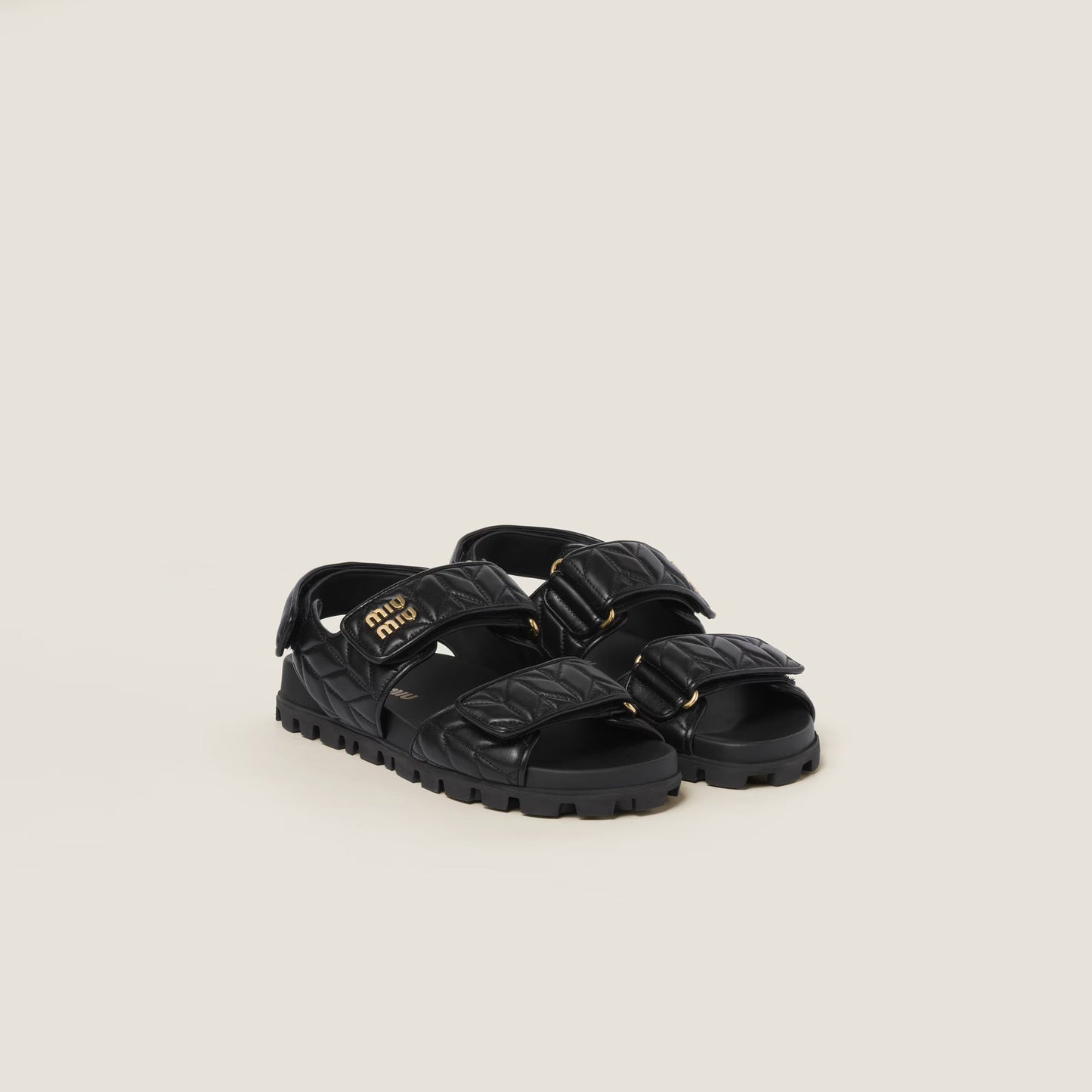 Matelassé nappa leather slides