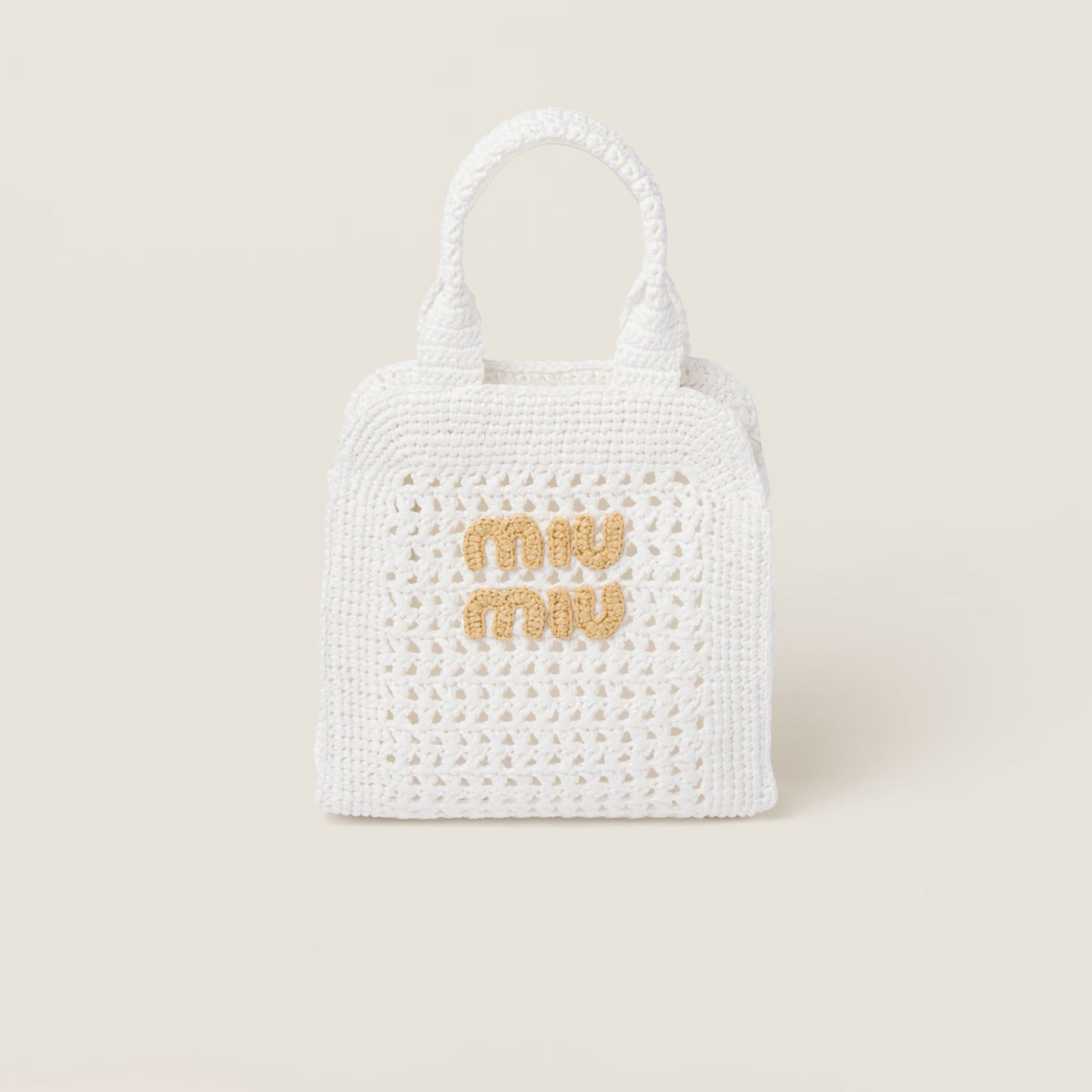 Woven raffia-effect tote bag