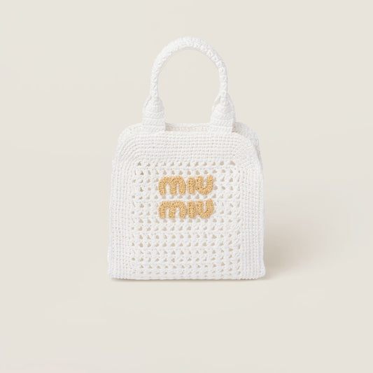 Woven raffia-effect tote bag