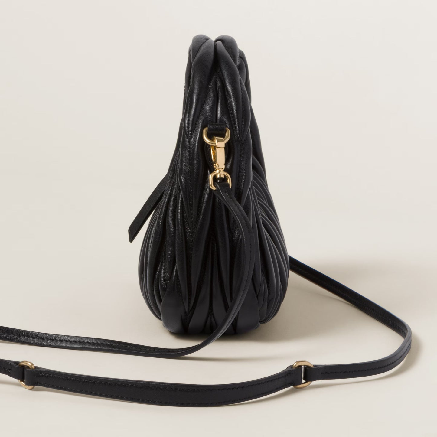 Wander mini hobo bag in quilted nappa leather