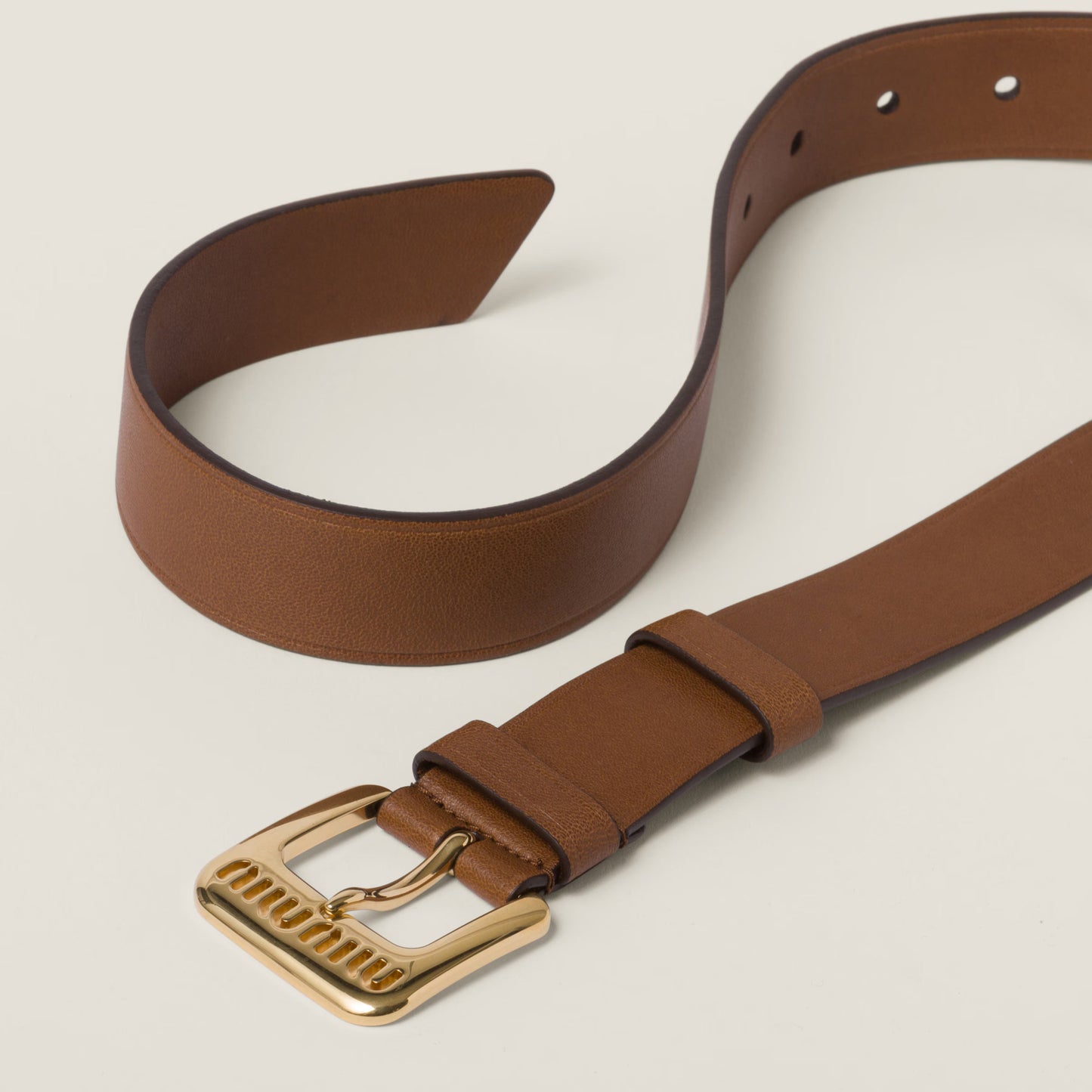 Nappa leather belt – Oak