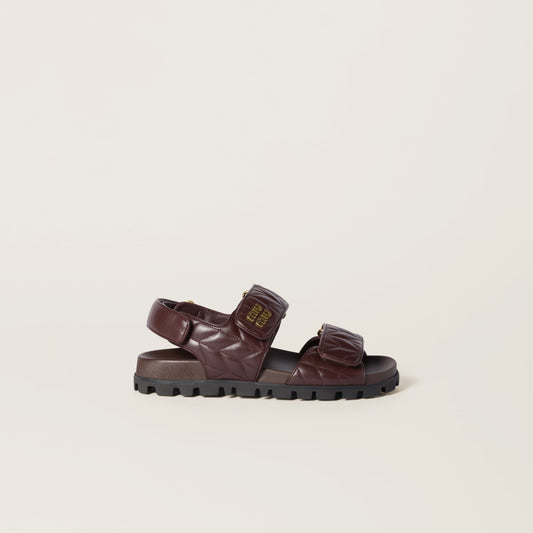 Matelassé nappa leather slides