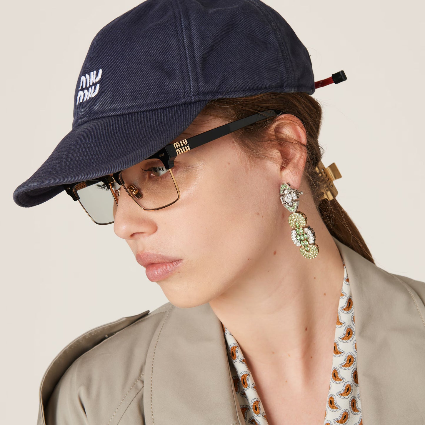 Denim baseball cap – Blue & Red