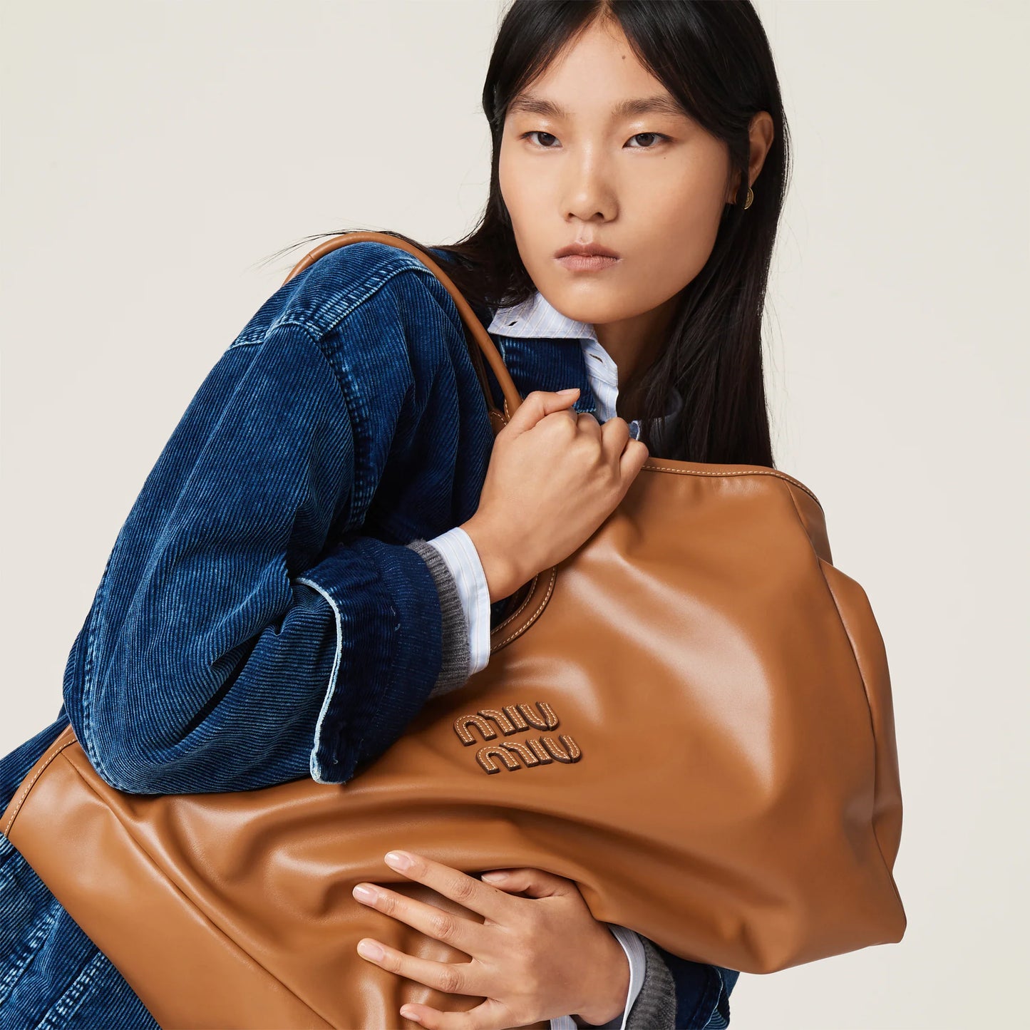 IVY large cognac leather handbag